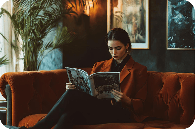 Client on sofa